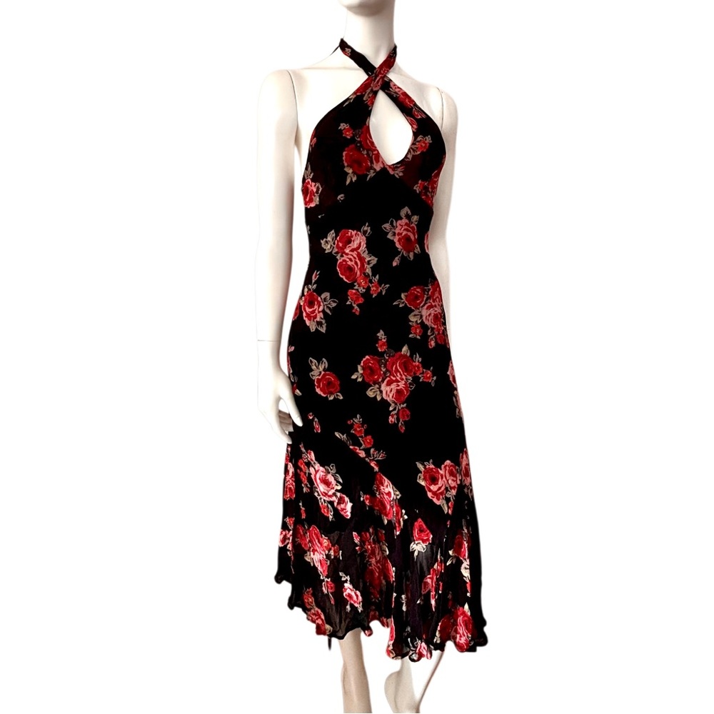 Vintage Y2K Le Chateau Dark Floral Dress
